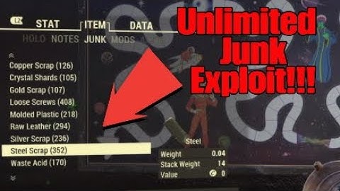 Unlimited Junk and Legendary Weapons Exploit in Fallout76!!!