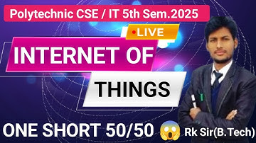 INTERNET OF THINKS ,(IOT) || Poly 5th  Sem CS & IT  2025 ||  ONE SHORT || Imp Question / Revision