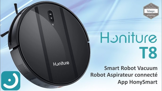 HONITURE Q5, 2-in-1 Robot Vacuum and Mop Cleaner with XL-600ml Dustbin,  2000Pa, 100mins Runtime, LCD Display, Voice & APP Control, Self-Charging