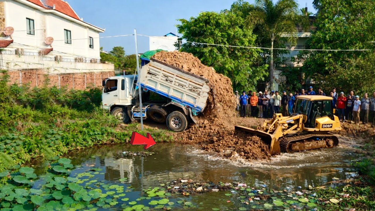 First Start Perfect New Project!! Complete100% Delete Small Canal Mini by Dozer D31 & Dump Truck 8T