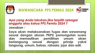 CARA MUDAH MENJAWAB PERTANYAAN WAWANCARA PPS PEMILU 2024 || WAWANCARA PANITIA PEMUNGUTAN SUARA