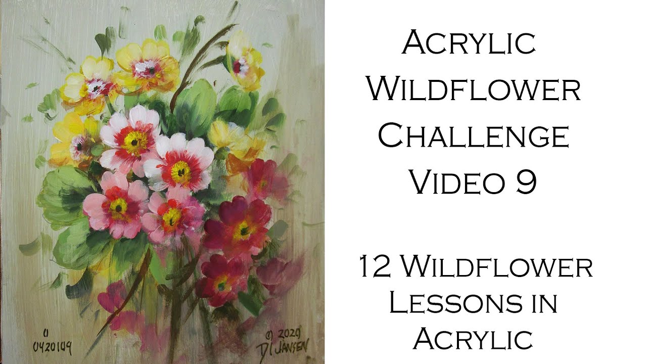 Week 9 Acrylic Wildflower Painting Challenge YouTube