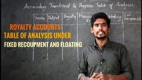 Royalty Accounts in Kannada - Table of Analysis under Fixed Recoupment & Floating Recoupment Method.