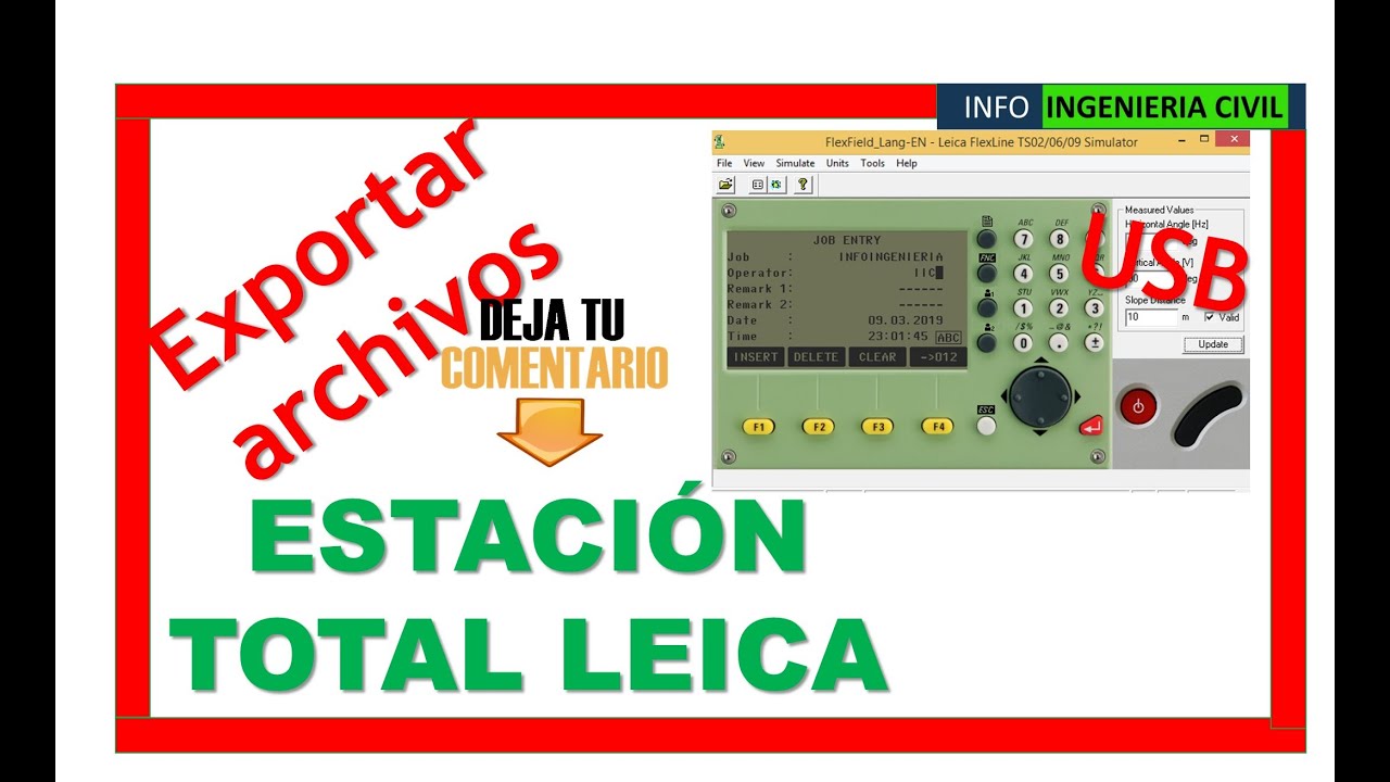EXPORTAR Datos de ESTACION TOTAL LEICA a USB (#5) Curso ESTACION TOTAL ...