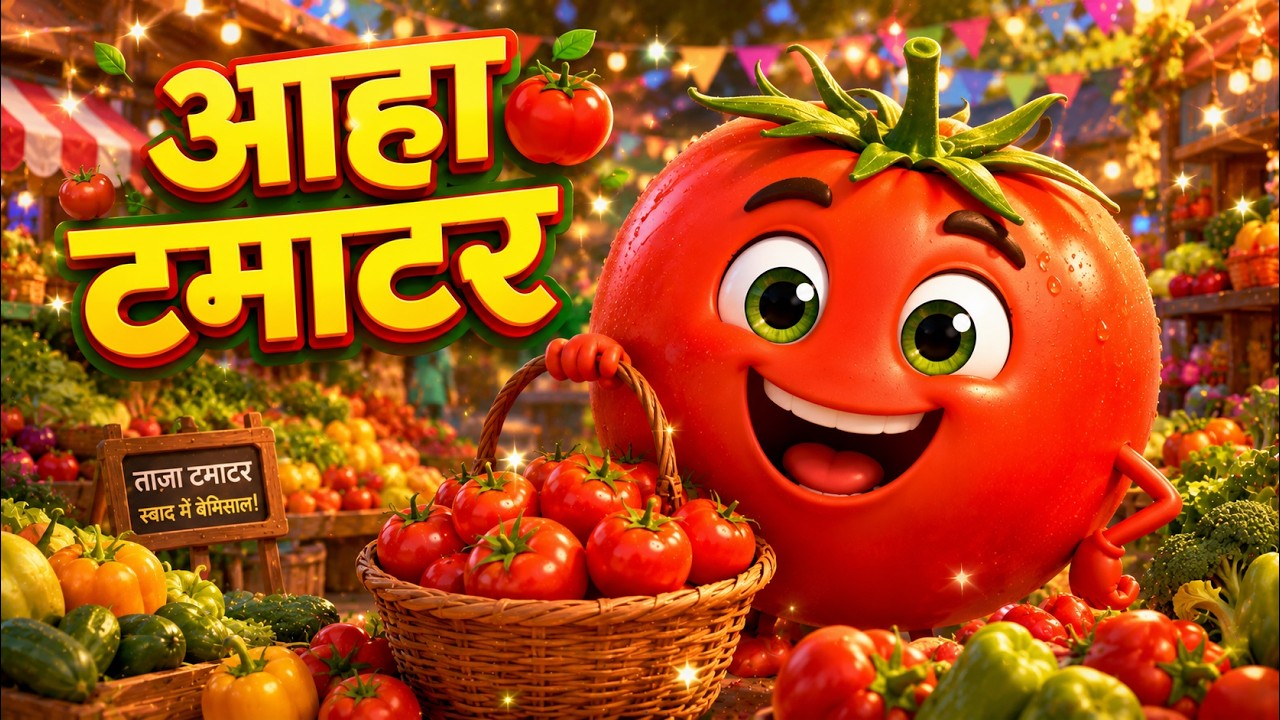 आहा टमाटर - Aaha Tamatar Bade Mazedar | Hindi Nursery Rhymes And Kids Song | All Rhyms in Hindi