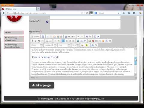 Heading Styles using the html editor