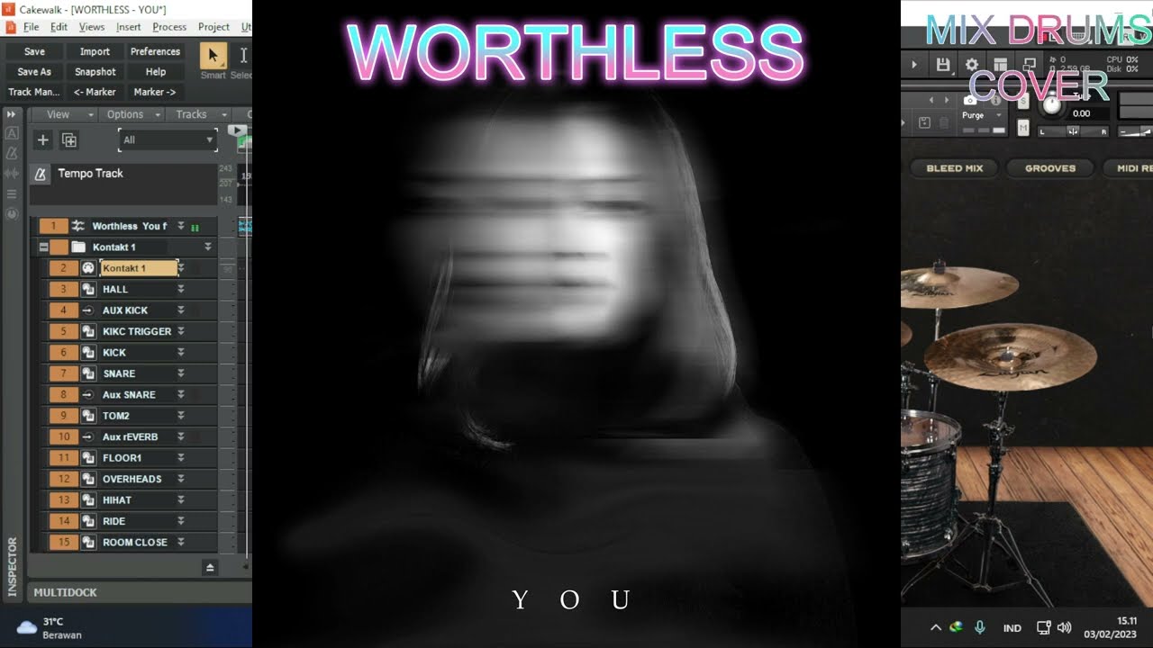 WORTHLESS - You ft Gina Febia (Mix Drums Cover) I Counterkit