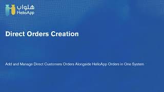 Service Provider - Direct Orders Creation -  HelloApp Dashboared screenshot 1