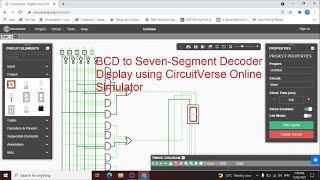 BCD TO SEVEN SEGMENT DECODER  USING CIRCUITVERSE ONLINE DIGITAL LOGIC CIRCUIT SIMULATOR (PART 1)