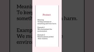 🛡️ “Protect in English: The Word That Shows Care and Strength!”