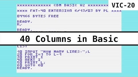 40 Columns in Basic on the Commodore VIC-20