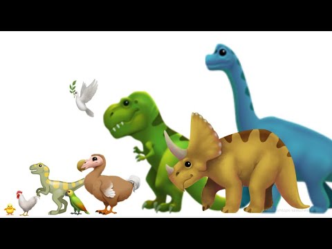 Comparación de tamaño de aves (dinosaurios avianos) y dinosaurios no avianos