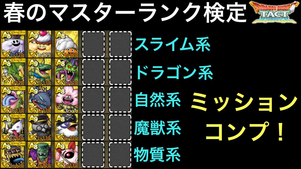 【ドラクエタクト】春のマスターランク検定 5ステージ 簡単‼️ ミッションコンプ！【ゲーム実況】