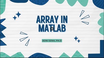 Pengenalan data matriks array pada MATLAB