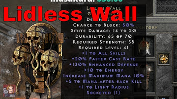 D2R Unique Items - Lidless Wall (Grim Shield)