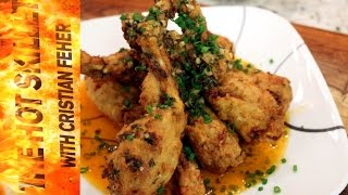 How to cook frog legs buffalo style | Bizzare foods with Chef Cristian on The Hot Skillet