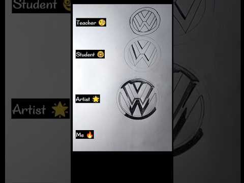 Volkswagen Car Logo Drawing Artists Drawing By Faiz