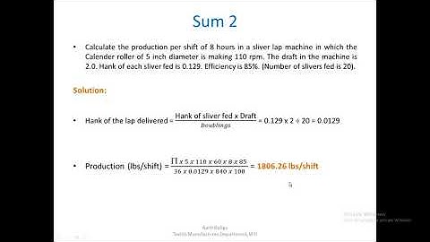 Lecture 28 Numerical on Comber Preparatory Part 1