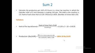 Lecture 28 Numerical on Comber Preparatory Part 1