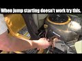 How to Jump Start a stubborn riding lawn mower when the battery is totally dead.
