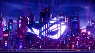 Asus ROG Neon City sous la pluie | Fond D'Écran Animé screenshot 2