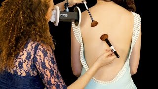 ASMR Massage ♥ Back Tickling, Brushing & Whispering to Melt Away Stress ♥ 3Dio Ear to Ear Binaural