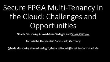 IEEE EuroS&P 2021 - SoK: Secure FPGA Multi-Tenancy in the Cloud: Challenges and Opportunities