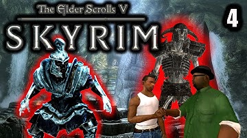 Skyrim Special Edition Lets Play Part 4 (Bleak Falls Barrow, Gold Claw) ft GTA San Andreas MEMES