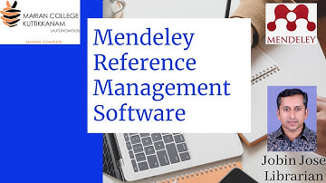 Mendeley Reference Management Software By Jobin Jose, Librarian, Marian College Kuttikkanam