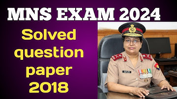 MNS 2023|MNS previous year question papers 2018| Military Nursing service|| Solved question paper|