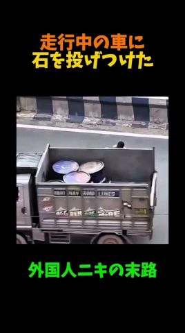 間違えて走行中の車に石を投げてしまった外国人ニキの末路#shorts
