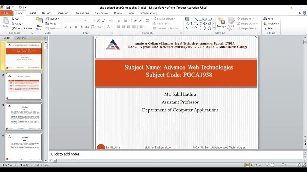 Lecture-1 Introduction to Advanced Web Technologies - YouTube