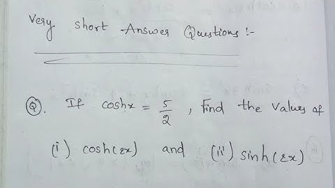 Hyperbolic Functions problems || vsaqs||