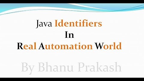 #5 Java - Identifiers -Session 5
