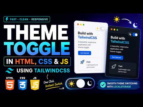 Build A Dark Mode Theme Toggle With Tailwind CSS, HTML & JS