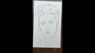 Music Monday Stippling Drawing of Elvis