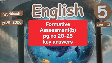 5th std term-2 English workbook Formative Assessment pg.no: 20 to 25 key answers....2025-26