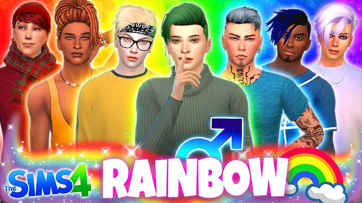 🌈GUY RAINBOW SIMS!😍 - Sims 4 CAS Challenge!