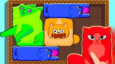 FUNNY GAMES -Gameplay (ios, Android)// CAT PUZZLE 😺, SLICE TO SAVE...🥰😃