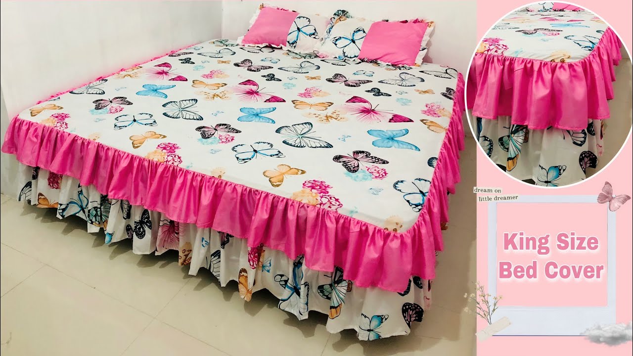 DIY Bed Cover How To Make A Simple Ruffled Bed Cover Pink Bedsheet