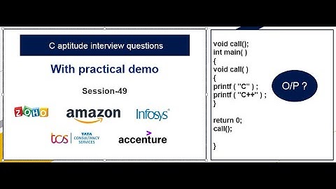 C aptitude questions on Function,Pointer |  Practical Demonstration | Zoho, TCS, Infosys interviews