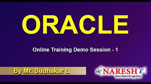 ORACLE (SQL & PL/SQL) Live Demo @ 4:15 PM (IST) by Mr.Sudhakar.L