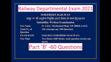 SR  CLERK NORTHERN RAILWAY LKO 24 03 2021  PART B