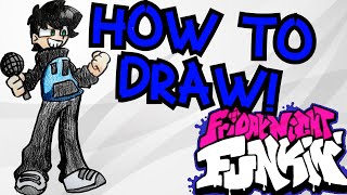 How To DRAW Cj From Friday Night Funkin! Cj Mod