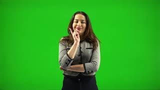 Girl thinking Green Screen Video - Copyright free source