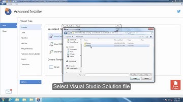 Import Visual Studio solution into Advanced Installer tool