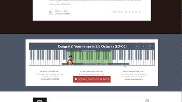 My singing range is 2.8 Octaves (E3-C6)