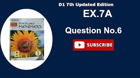 Exercise#7A Question6|D1|Book1|# 7th updated Edition#Book1#ratio