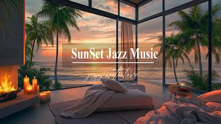 Sweet SeaSide Piano Jazz & Waves Sound   Relaxing Music With Bed Room Ambience