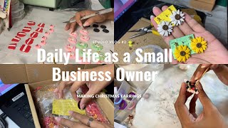 Studio Vlog 2 ꕥ | Preparing Shop Update | Handmade Earrings | Daily Small Business Owner Life ੈ✩‧₊˚